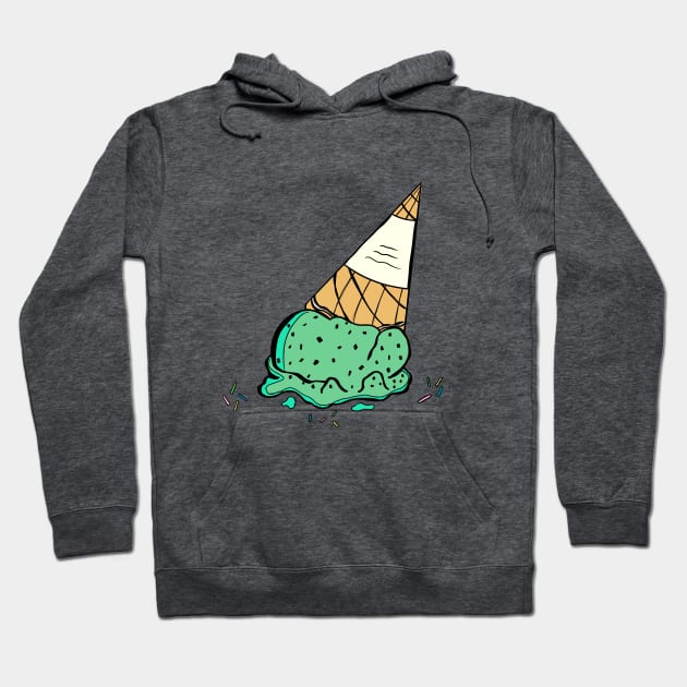 Mint Chocolate Chip Ice Cream Cone Hoodie by Designs-by-Lou